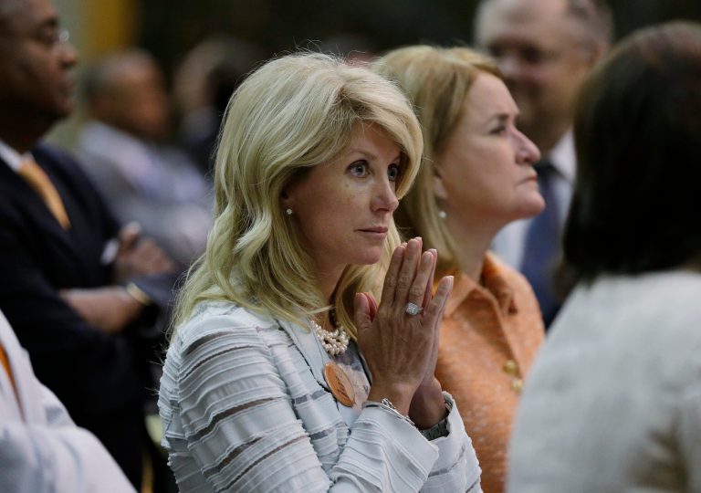 Texas State Sen. Wendy Davis, D-Fort Worth, has become a celebrity in the media for her standing filibuster in the Texas Senate.  (AP/Eric Gay)