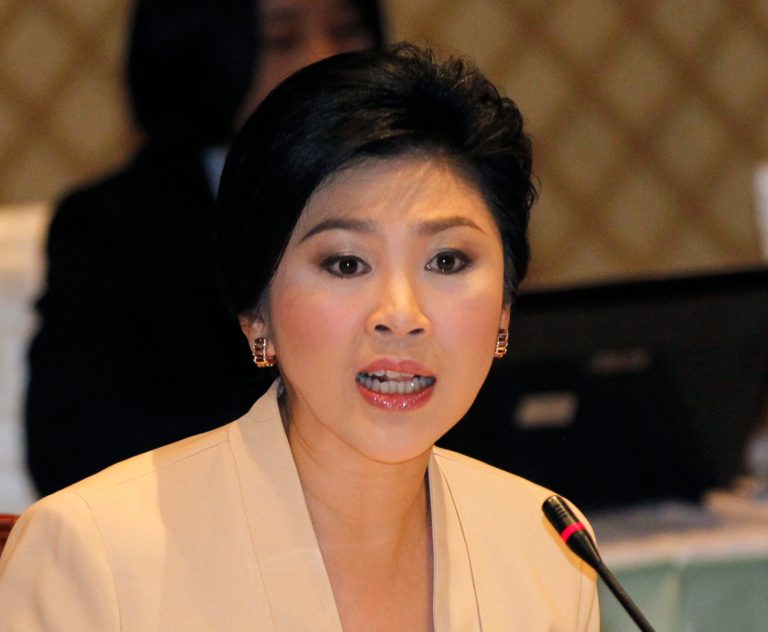 Thailand's Prime Minister Yingluck Shinawatra speaks during her meeting with Election Commissioners at the Army Club Tuesday, Jan. 28, 2014 in Bangkok, Thailand. Yingluck met Tuesday with the countryâs polling body to discuss the possibility of postponing a general election set for this weekend, even as protesters tried to disrupt the talks and a shooting took place nearby. (AP Photo/Wally Santana)
