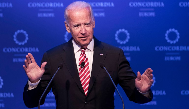 In an op-ed for the New York Times published Thursday, Biden criticized the president's treatment of U.S. allies like Germany, his comments on the violence in Charlottesville, Va., and the administration's announcement that it will rescind Deferred Action for Childhood Arrivals. (AP Photo/Petros Giannakouris, File)