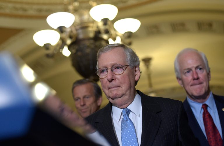 —œI intend to aggressively oppose the effort to disapprove the arms sale to the Saudis,—£ Mitch McConnell said. (AP Photo)