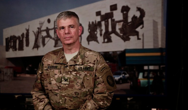U.S. Army Col. Steve Warren was popular among Pentagon reporters for his straight shooting and depth of knowledge of military history and strategy. (AP Photo/Maya Alleruzzo)