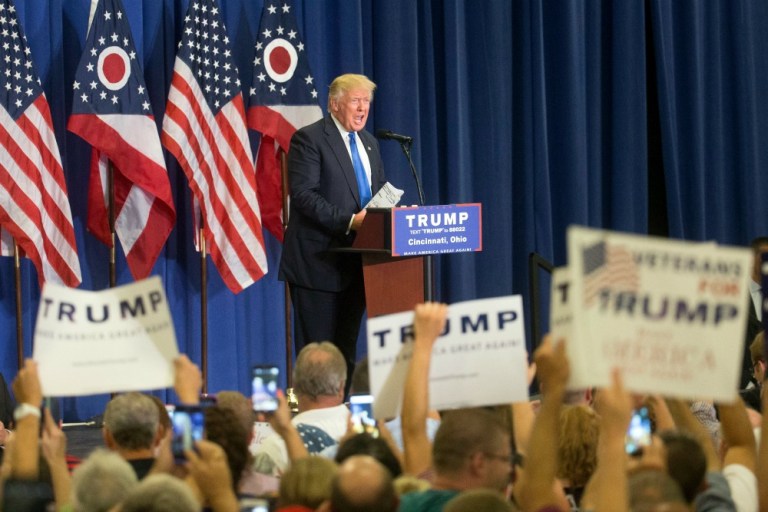 Donald Trump himself has admitted he can't stay on-message for a whole rally. Too boring. He tends to use these speeches to blow off steam and hit back at critics in politics and the media. (AP Photo)