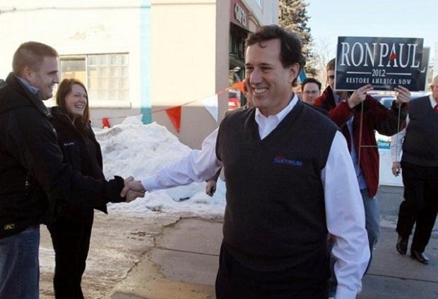 Santorum surged as Romney and Gingrich fought