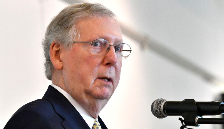 Senate Majority Leader Mitch McConnell delayed consideration of the healthcare bill Saturday after Sen. John McCain, R-Ariz., underwent surgery to remove a blood clot above his left eye. (AP Photo/Timothy D. Easley)