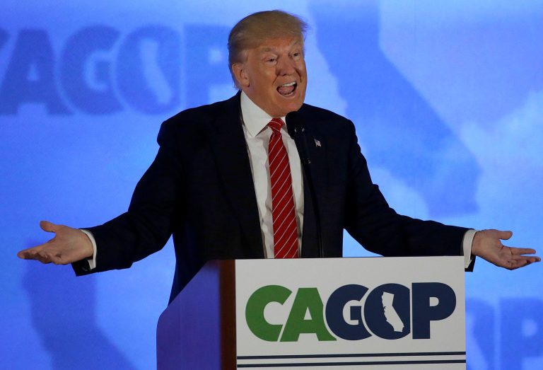 Trump has been helped as much by the system as he has been hurt by it. The Acela primaries are a case in point. (AP Photo/Jeff Chiu)
