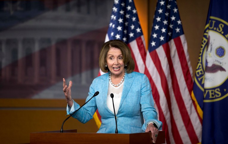 House Minority Leader Nancy Pelosi said it will be up to the DNC to decide whether to replace its embattled Chairwoman Debbie Wasserman Schultz. (AP Photo/Alex Brandon)