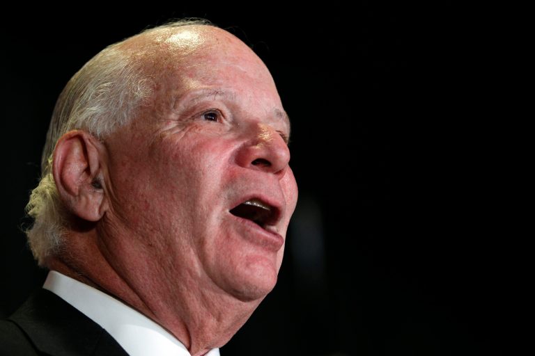   FILE - In this Nov. 6, 2012, photo, Sen. Ben Cardin, D-Md., speaks with supporters during a celebration rally at M&T Bank Stadium in Baltimore. The Senate is taking up legislation Wednesday, Dec. 5, 2012, that would end four-decade-old trade restrictions that are blocking U.S. businesses from enjoying the benefits of a more-open Russian market. The bill also imposes sanctions on Russian human rights violators. The last apparent hurdle to Senate action on the measure came with a decision to accept the House version of human rights legislation that was attached to the trade bill. Cardin, who authored the Senate version, indicated that he was willing to accept the House approach so that the bill can be passed. 