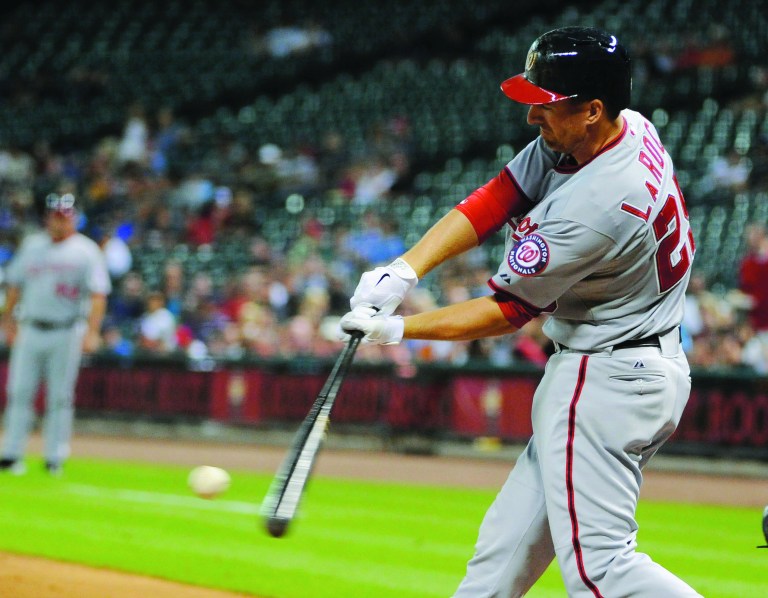 Washington Nationals first baseman Adam LaRoche led the team in home runs (33) and RBIs (100). (AP photo)