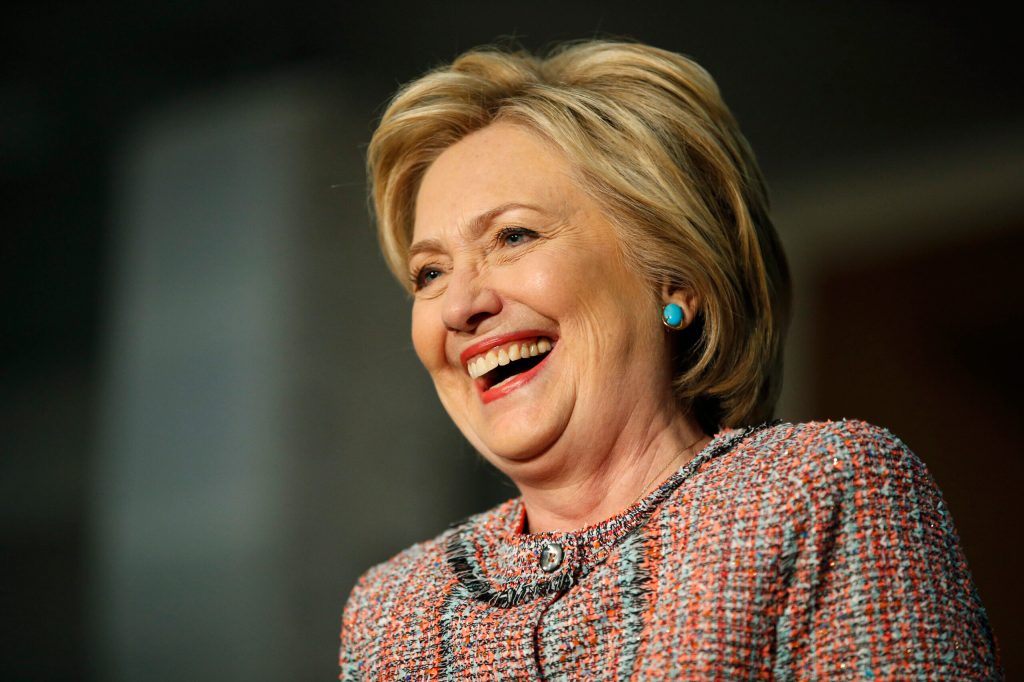 Clinton laughs off possible Trump vs. Sanders debate
