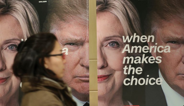 In the run-up to Tuesday's vote, Clinton's emails were back in the spotlight again. (AP Photo/Lee Jin-man)