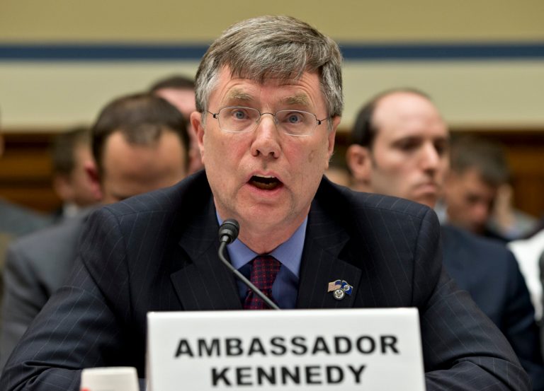 Amb. Patrick Kennedy, undersecretary for management at the State Department, answers questions as the House Oversight and Government Reform Committee investigates the Sept. 11, 2012, attack on the American consulate in Benghazi, Libya, on Capitol Hill in Washington, Wednesday, Oct. 10, 2012. (AP)