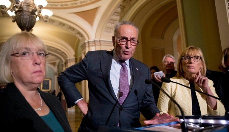 The Democrats want the president to take eight actions to help the struggling island territory in the wake of Hurricane Maria. (AP Photo/Andrew Harnik)