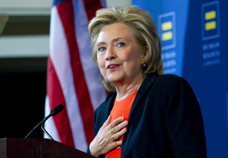 Democratic presidential candidate Hillary Clinton will unveil new gun control measures on Monday, aimed at strengthening background checks on gun buyers and eliminating legal immunity for sellers. (AP Photo/Jose Luis Magana, File)