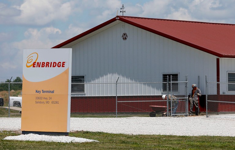 The new fight concerns Canadian oil company Enbridge and its plan to increase the capacity of its Alberta Clipper pipeline that dips into the American upper Midwest and crosses through the Great Lakes region. (AP Photo/Orlin Wagner)