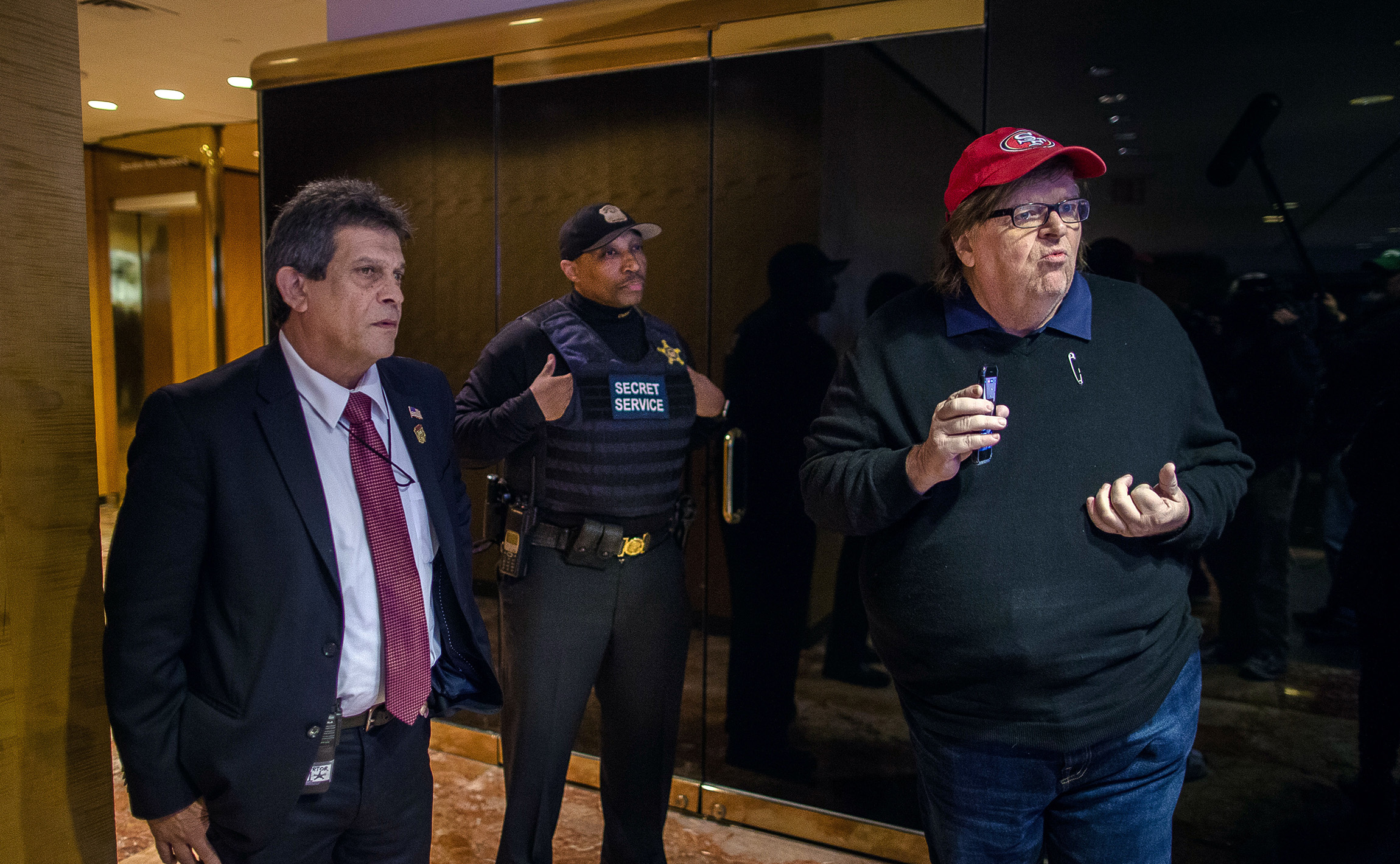 Michael Moore can’t find Donald Trump at Trump Tower