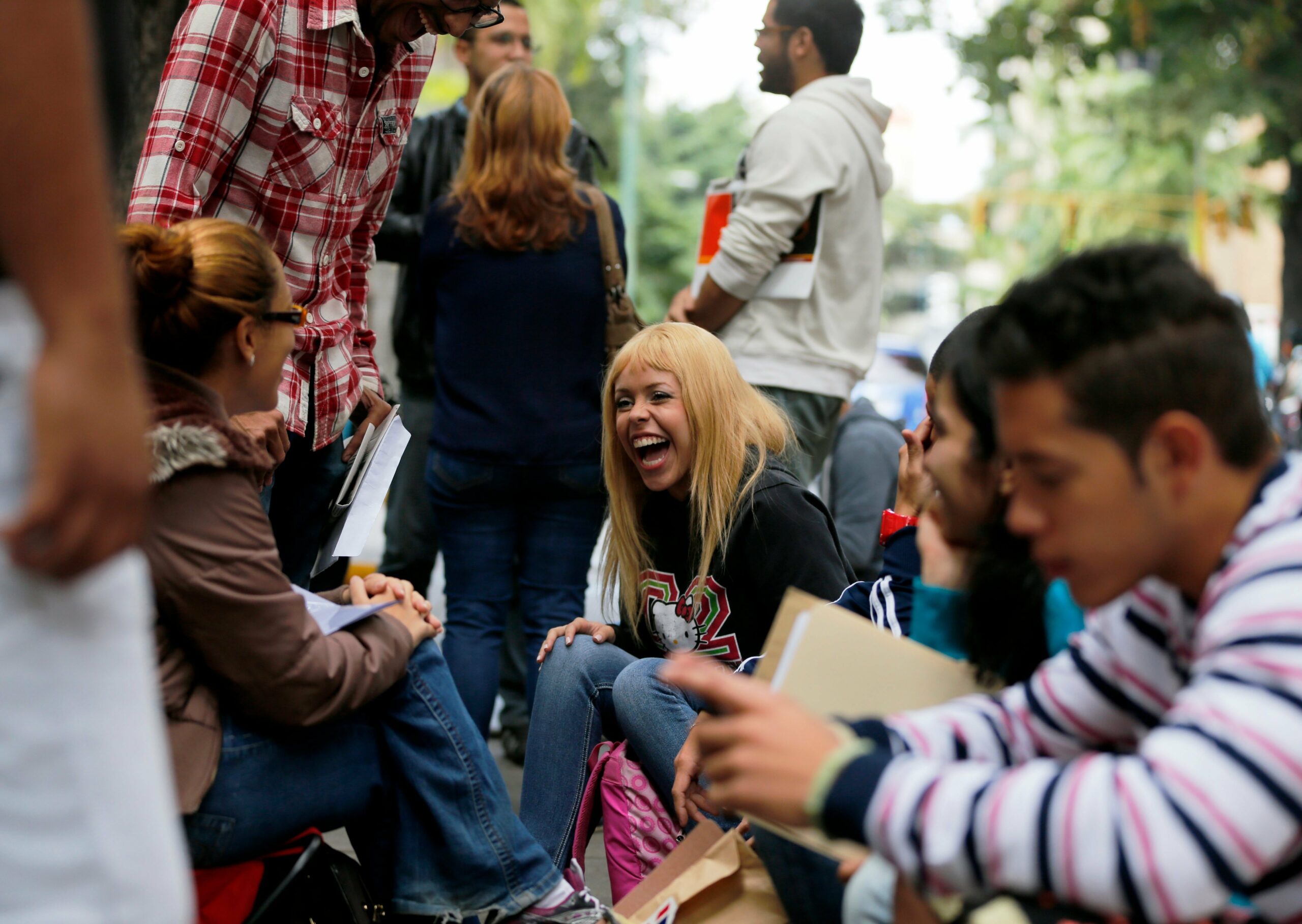 Venezuela’s best and brightest camp on sidewalks
