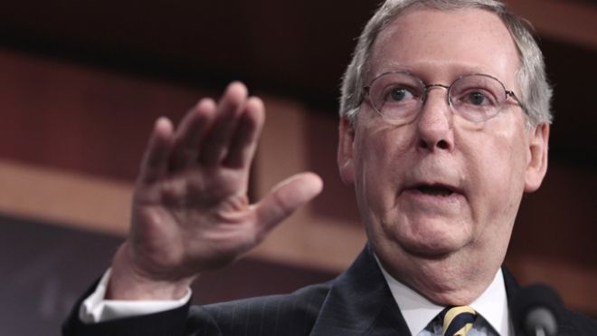  Senate Minority Leader Mitch McConnell filed an amicus brief in Montana case decided today in the U.S. Supreme Court. (AP Photo) 