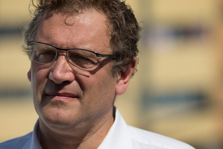 FIFA Secretary General Jerome Valcke visits the Bola pra Frente Institute in Rio de Janeiro, Brazil, Thursday, Jan. 23, 2014. The institute is part of FIFA's Football for Hope project that aims to give kids healthy and creative outlets through soccer, education, art and culture. Brazil hosts the World Cup this year starting in June. (AP Photo/Felipe Dana)