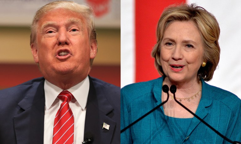 Since becoming the presumptive GOP nominee, Trump's poll numbers have improved and the two are now effectively tied nationally, according to RCP's average. (AP Photos)