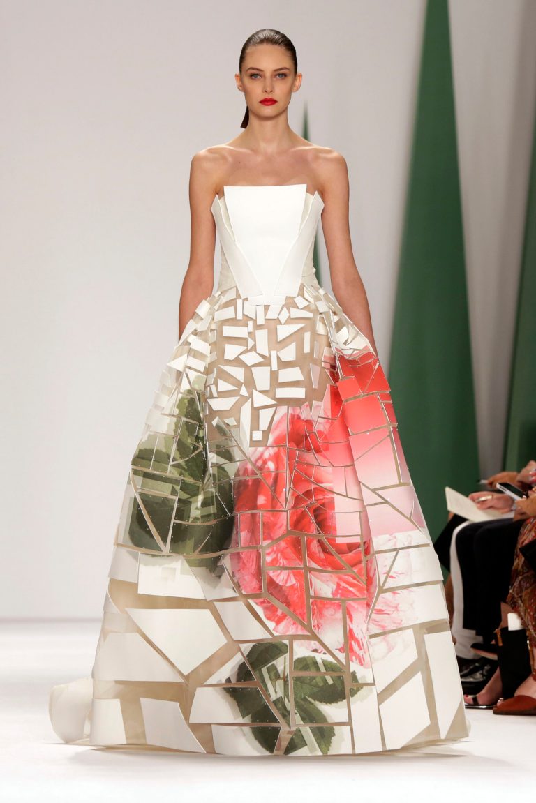 The Carolina Herrera Spring 2015 collection is modeled during Fashion Week, in New York,  Monday, Sept. 8, 2014. (AP Photo/Richard Drew)