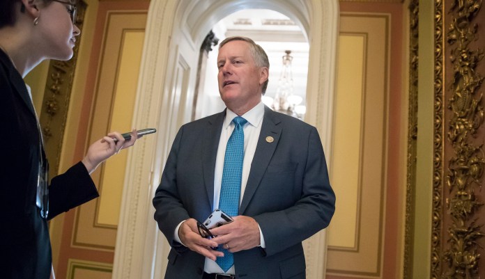 "We passed a shell budget, and then we got a bill that was meaningless," said Rep. Mark Meadows, the North Carolina Republican who heads the House Freedom Caucus. "And we don't want to do the same thing on tax reform." (AP Photo/J. Scott Applewhite)