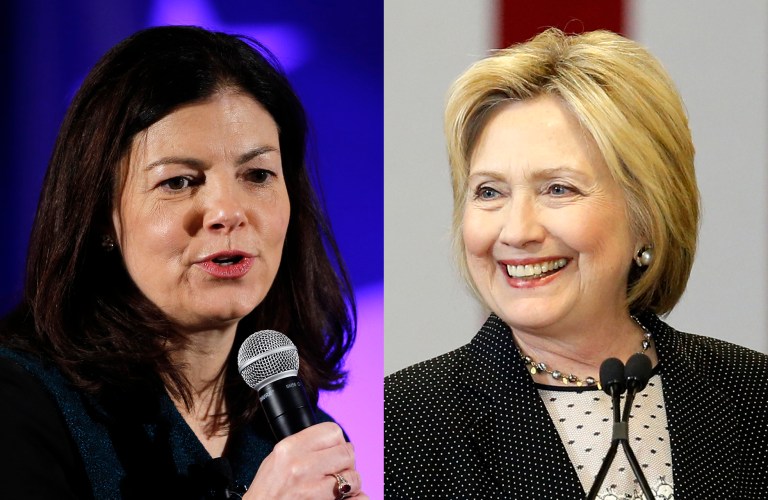 Republican Sen. Kelly Ayotte and presumptive Democratic nominee Hillary Clinton lead in New Hampshire. (AP Photo/Matt Rourke)