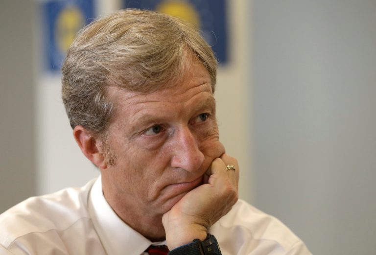 Businessman Tom Steyer's super PAC to address climate change doesn't appear to be on pace to reach a widely reported $100 million fundraising goal -- a goal Steyer claims he didn't set.Â (AP Photo/Steve Helber)
