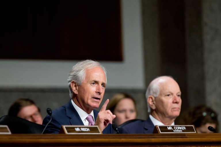 Senate Foreign Relations Committee Chairman Sen. Bob Corker, R-Tenn., and the committee's ranking member Sen. Ben Cardin, D-Md., said they expect Congress to take action against North Korea. (AP Photo/Andrew Harnik)