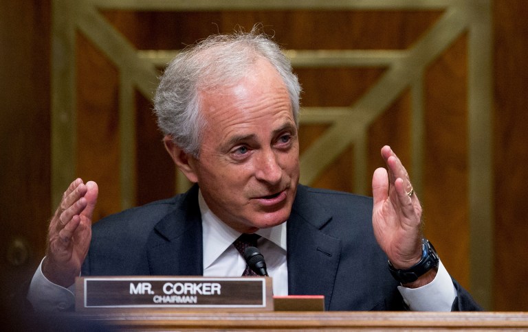 Senate Foreign Relations Committee Chairman Sen. Bob Corker said that the GOP will pass legislation to block Iran's access to the dollar-based transactions and the U.S. financial system. (AP Photo/Andrew Harnik)
