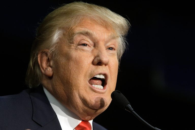 Republican presidential candidate Donald Trump said Monday Hillary Clinton is running for the White House to ensure she doesn't end up in jail.Â (AP Photo/Seth Perlman)