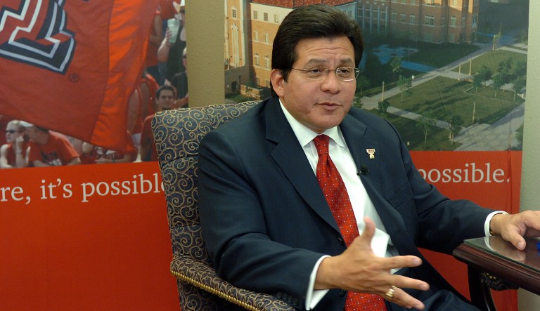 Former Attorney General Alberto Gonzales criticized former FBI Director James Comey on Friday for failing to notify his superiors at the Justice Department of concerns with his conversations with President Trump. (AP Photo/Zach Long)