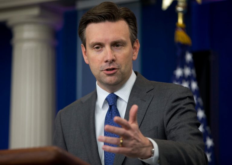 White House press secretary Josh Earnest on Tuesday refused to amend a transcript of a White House briefing in which two words of his were omitted when discussing the Iran deal. (AP Photo/Pablo Martinez Monsivais)