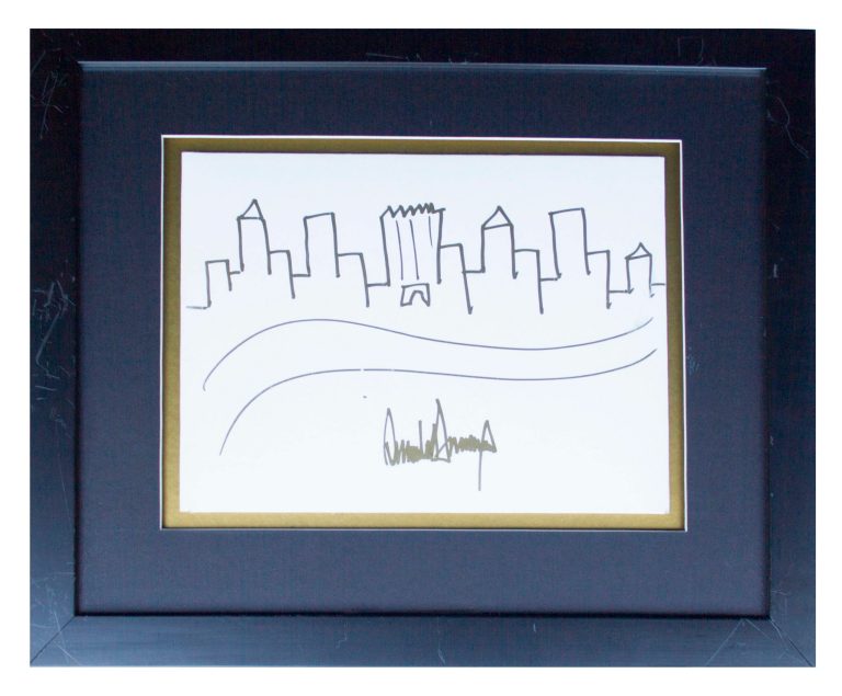 This sketch of New York City by President Trump is up for auction.