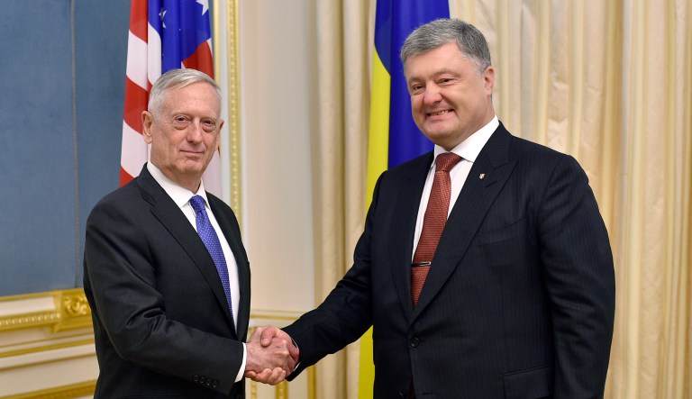 Ukranian President Petro Poroshenko said his talks with Mattis included a discussion of 