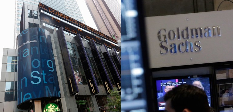 Current rules limit banks' ability to trade in physical commodities. But Goldman Sachs and Morgan Stanley were grandfathered into the new rules and kept the ability to do so. (AP Photo/Richard Drew, File)