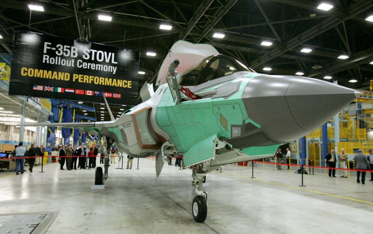 The Lockheed Martin F-35B, at an unveiling ceremony in Texas in 2007. A contractual dispute over the jet halted deliveries to the U.S. military earlier this year.  