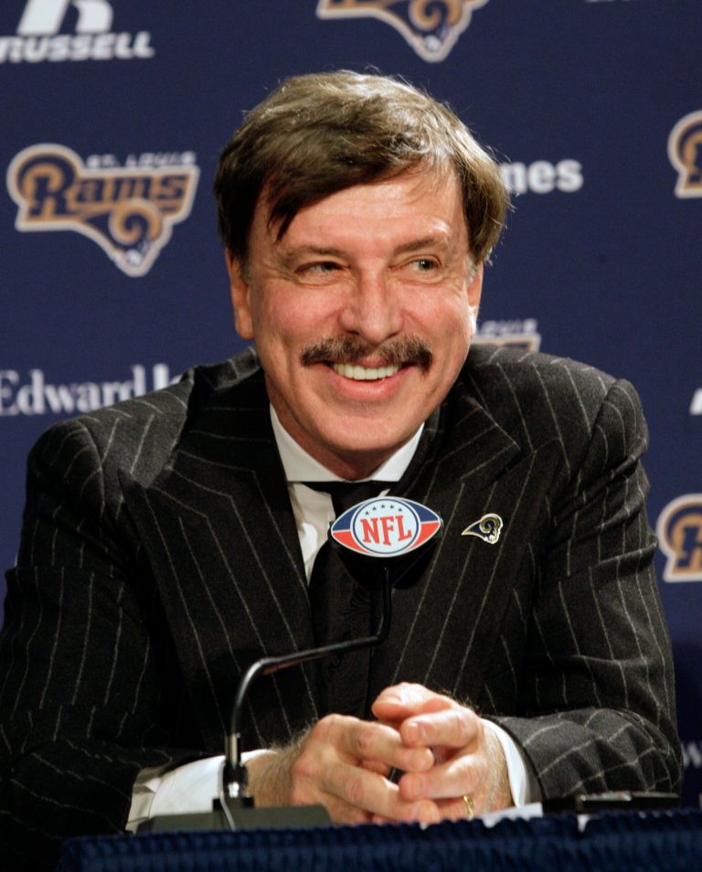 FILE - In this jan.1 6, 2012, file photo, St. Louis Rams owner Stan Kroenke speaks during an NFL football news conference in St. Louis. A company tied to the  Rams owner, has purchased a prime piece of land in the Los Angeles area amid speculation the NFL franchise is considering a return to the city it left for the Midwest nearly two decades ago. (AP Photo/Tom Gannam, File)