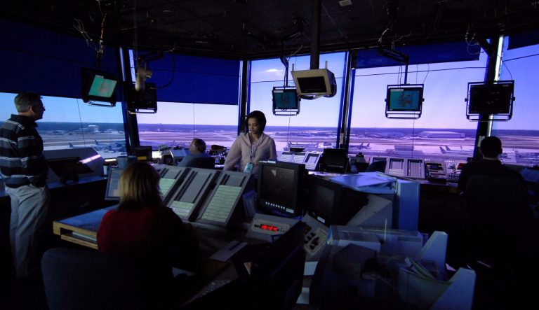 Law enforcement authorities have charged two men in relation to an incident in which an air traffic controller at Charlotte Douglas International Airport in North Carolina allegedly had possession of weapons of mass destruction. (AP Photo/The Charlotte Observer, Todd Sumlin, File)