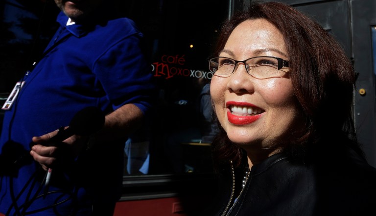 Duckworth said voters in the Midwest can teach Democrats a lesson after three states — Michigan, Wisconsin and Pennsylvania — voted for President Trump. (AP Photo/Seth Perlman)