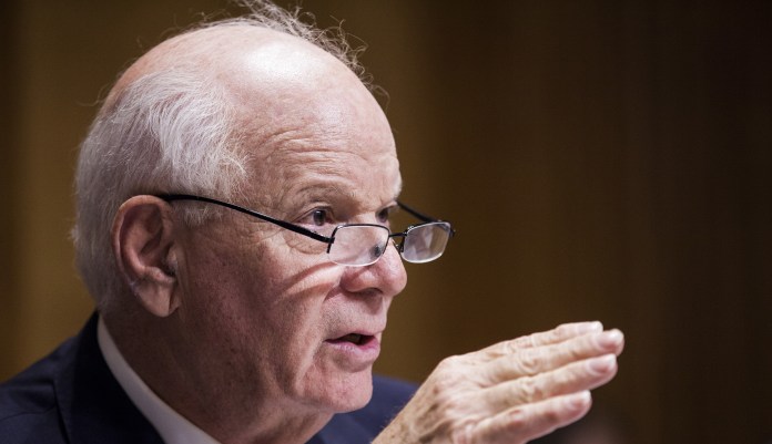 "I think the president has been exposed to the realities of the challenges that we have and is acting in a way to at least recognize some of these threats," Sen. Ben Cardin, D-Md., said during an event at the German Marshall Fund in Washington, D.C. (Zach Gibson/Bloomberg)