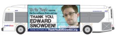 Washington Metrobus ads declare: ‘Thank you, Edward Snowden’