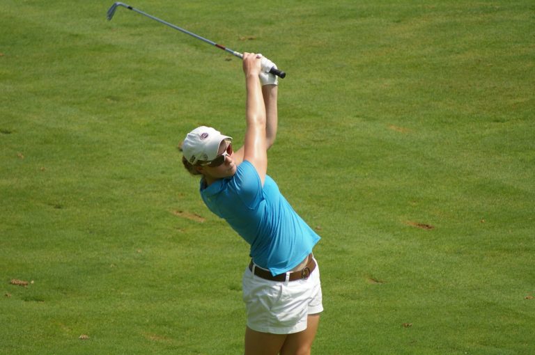  Elyse Smidinger won the Maryland Junior Girls Amateur for a record-tying third time Tuesday at the same University of Maryland Golf Course where she captured two straight Maryland public schools individual championships. (Photo by Kevin Dunleavy) 