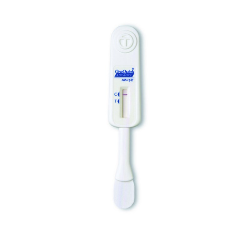 This undated image provided by OraSure Technologies shows an OraQuick ADVANCE Rapid HIV-1/2 Antibody Test. Health officials in the United States have set up a pilot program to find out if people would go to a drugstore for an AIDS test. The $1.2 million project will offer free rapid HIV tests with the OraQuick device at pharmacies and in-store clinics in 24 cities and rural communities, the Centers for Disease Control and Prevention announced Tuesday, June 26, 2012. (AP Photo/OraSure Technologies)