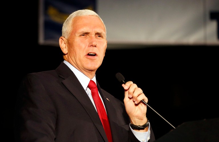 "The American people are just tired of it," said Republican vice presidential candidate Indiana Gov. Mike Pence. (AP Photo/Nell Redmond)