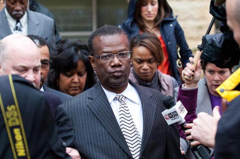 Jack Johnson walks out of U.S. District Court in Greenbelt on Dec 6, 2011.