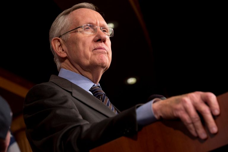 Senate Majority LeaderÃÂ HarryÃÂ Reid, D-Nev., pauses during a news conference on Capitol Hill on Thursday. (AP/Jacquelyn Martin)