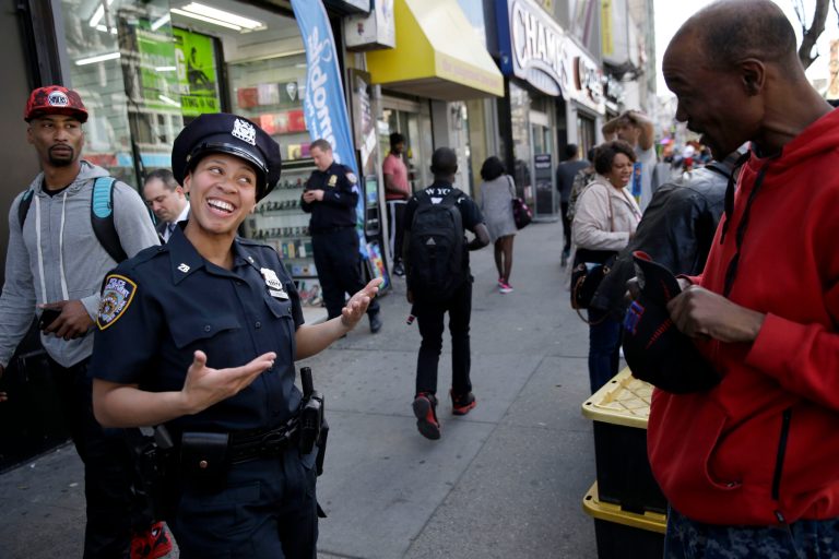 Last month was the safest OctoberÂ since the New York Police Department began tracking crime statistics in 1993.Â (AP Photo/Seth Wenig)