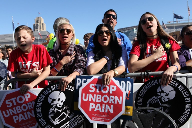 Pro-life groups are organizing a social media campaign and protests at abortion clinics for Planned Parenthood's 100th anniversary on Sunday. (AP Photo/Alex Washburn)