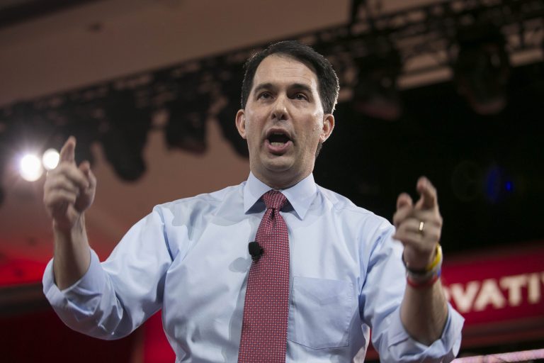 Gov. Scott Walker speaks during the Conservative Political Action Conference in National Harbor, Md., Thursday, Feb. 26, 2015. (Graeme Jennings/Examiner)