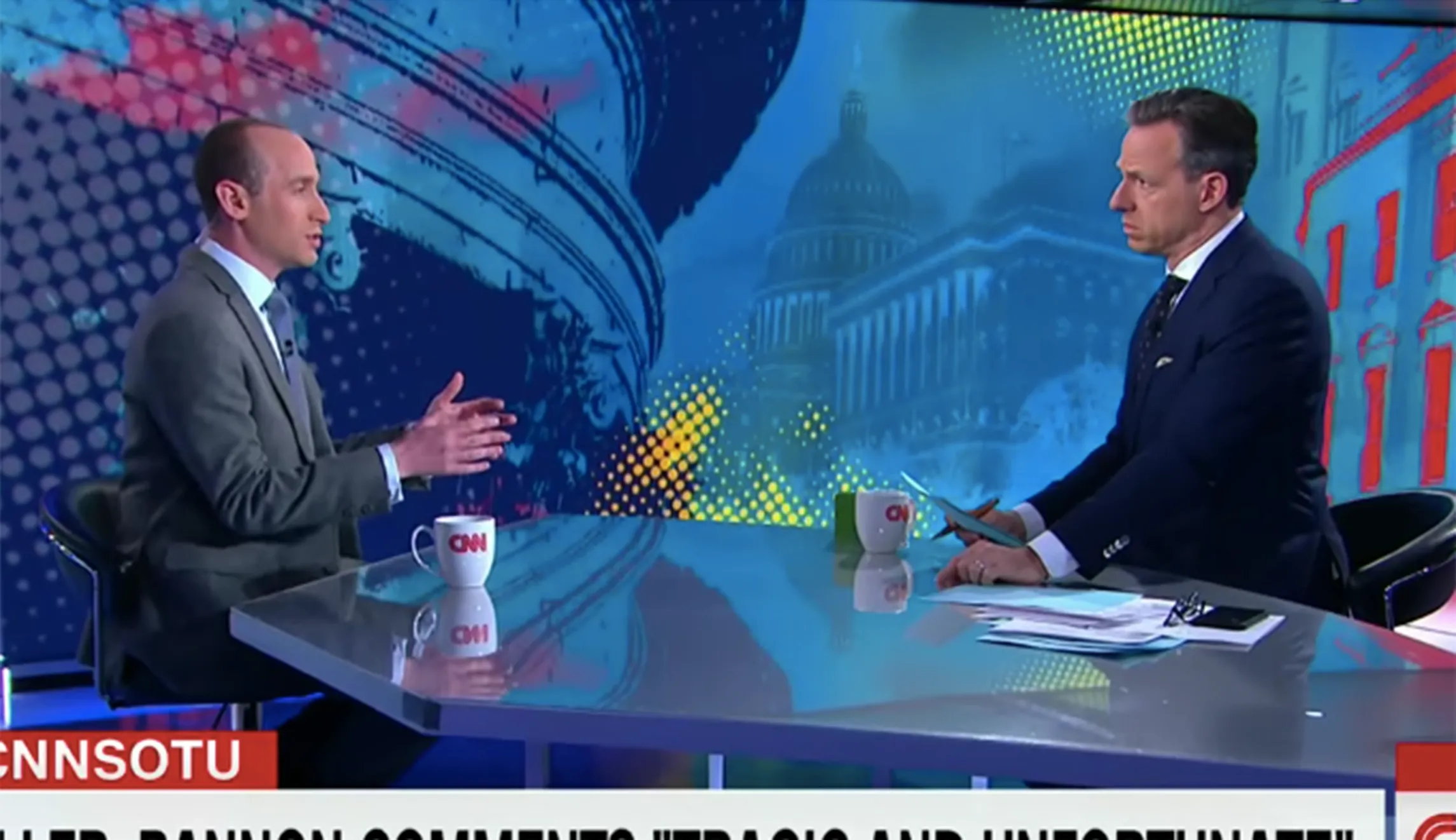 Transcript reveals contentious off-air exchange between Stephen Miller, Jake Tapper